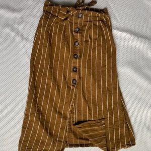 Button up linen skirt